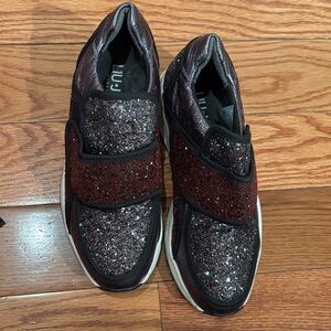 Liu Jo Glittery Black and Red Sneakers
